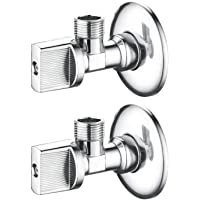 Ibergrif M22008 - Llave de Escuadra- Válvula de Angulo Latón- Crome- Plata -G1-2 &quot-- Dos Piezas-Caja